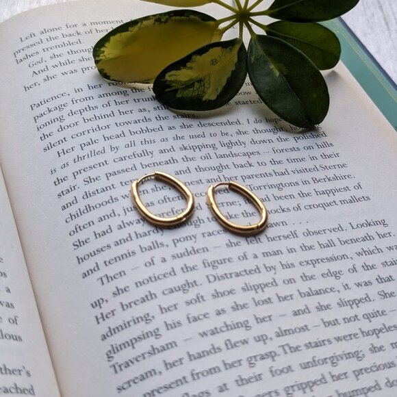 Waterproof Gold Jewelry Tarnish Free - Meivim Teardrop Hoop Earring - Picture 2 of 6